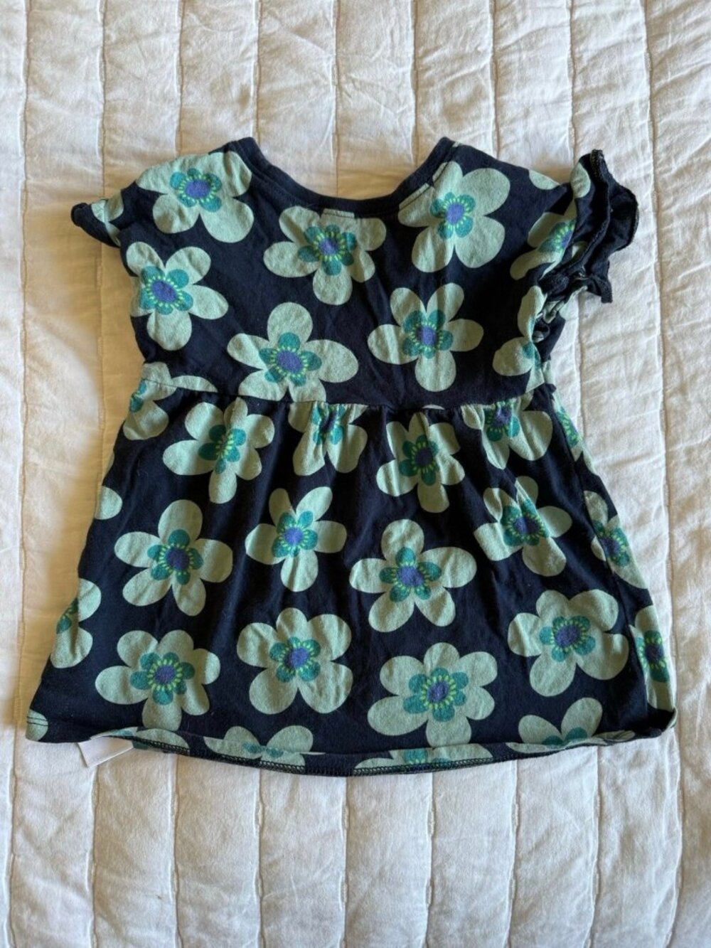 Old Navy Floral Baby Dress 12-18 Months Navy Green